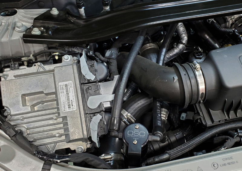 J&L 2020-2024 Ford Explorer 3.0L EcoBoost Oil Separator 3.0 Passenger Side - Black Anodized