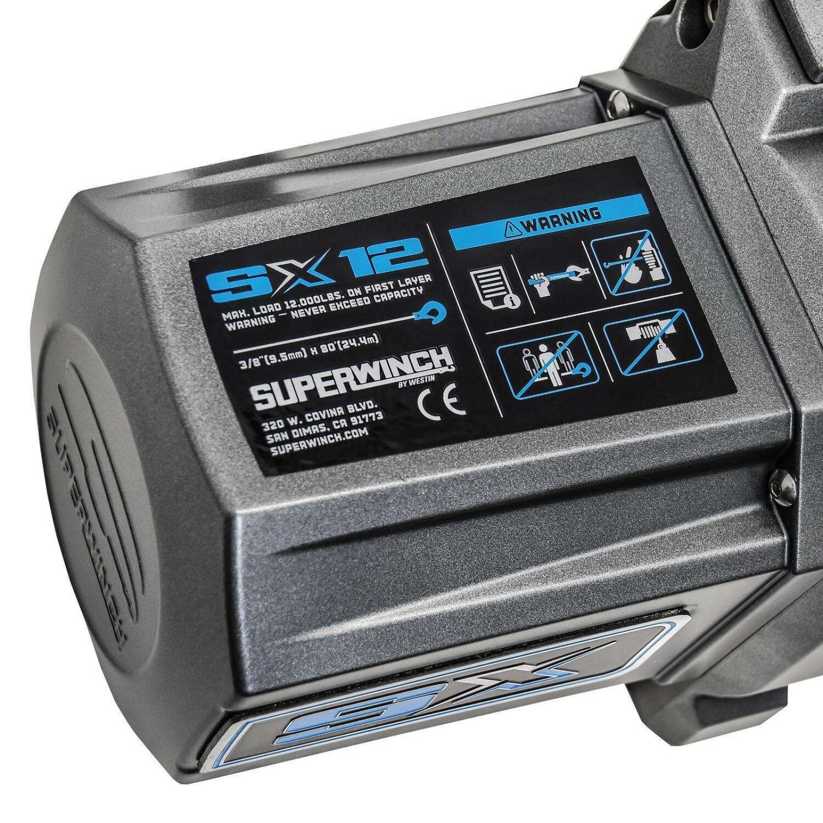 Superwinch - SX12SR Winch Graphite 12V 12000 lbs with Synthetic Rope