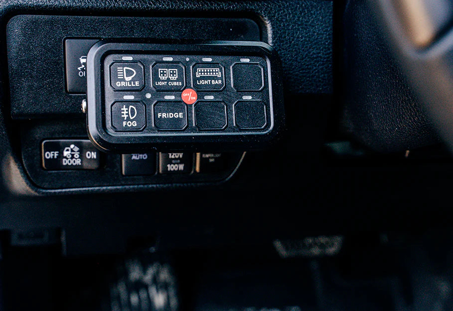 Cali Raised - Vehicle Accessory 8 Switch Control System (Blue Backlighting)