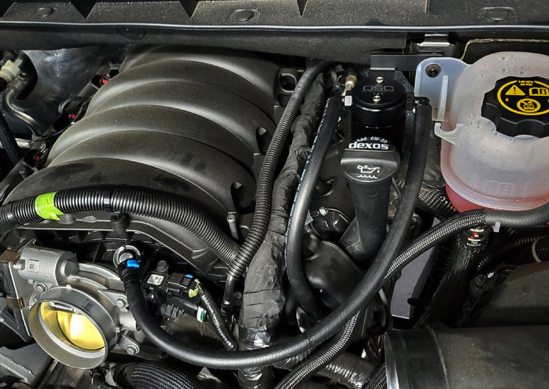J&L 19-24 Chevrolet Silverado/GMC Sierra 1500 5.3L V8 Driver Side Oil Separator 3.0 - Black Anod