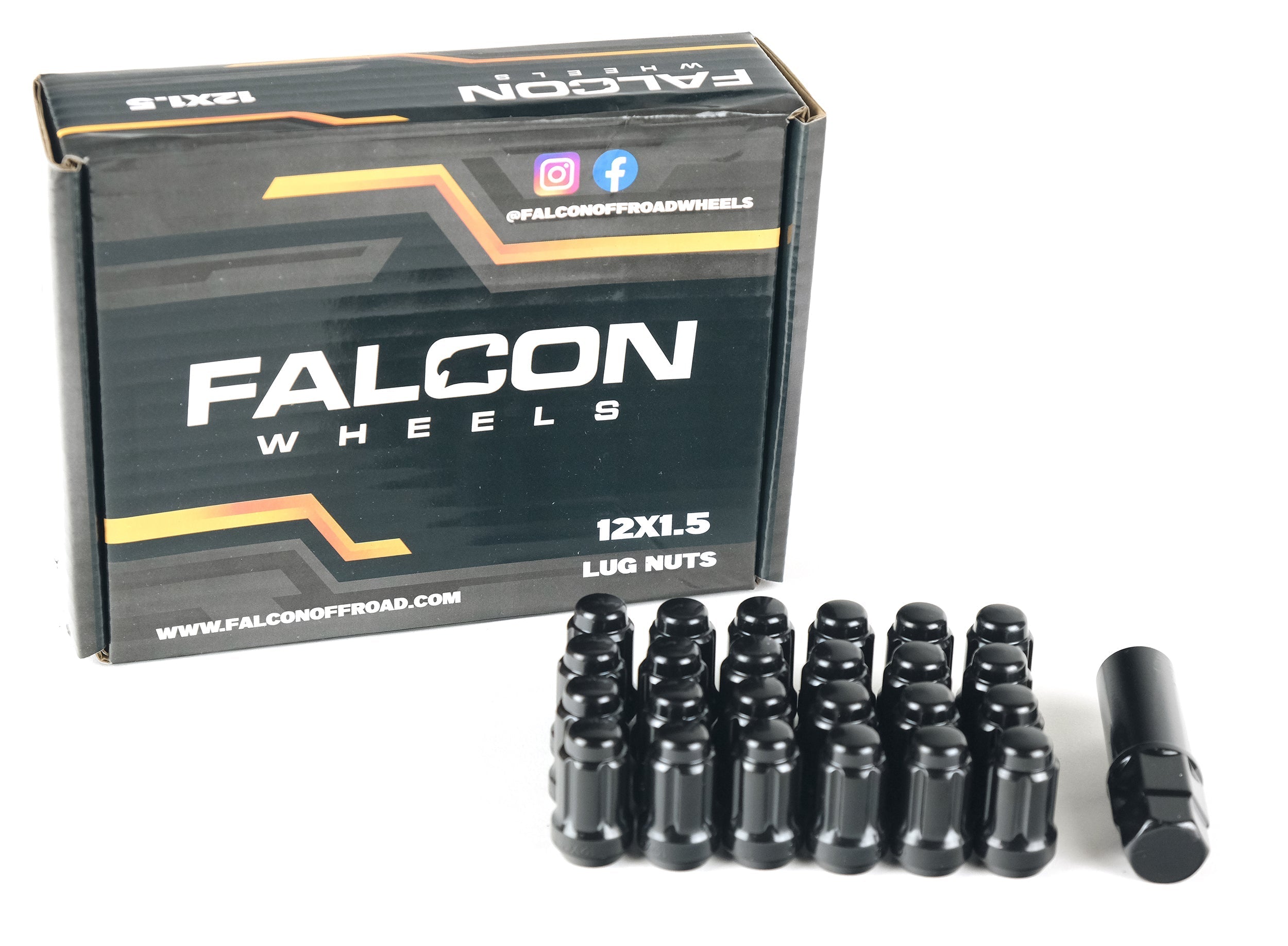 M12x1.5 Spline Lug Nut W/Key 24pc - Premium from Falcon Off-Road Wheels - Just $35! Shop now at Falcon Off-Road Wheels