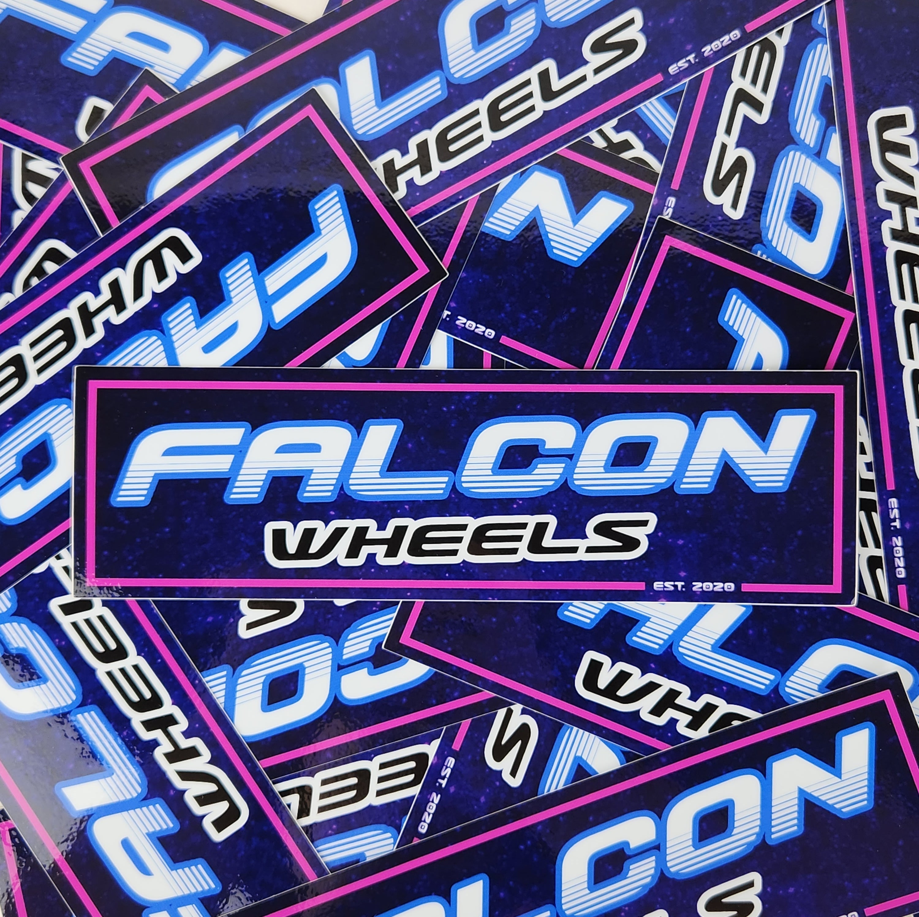 Falcon Wheels Retro Neon Sticker 8" - Premium from Falcon Off-Road Wheels - Just $8! Shop now at Falcon Off-Road Wheels