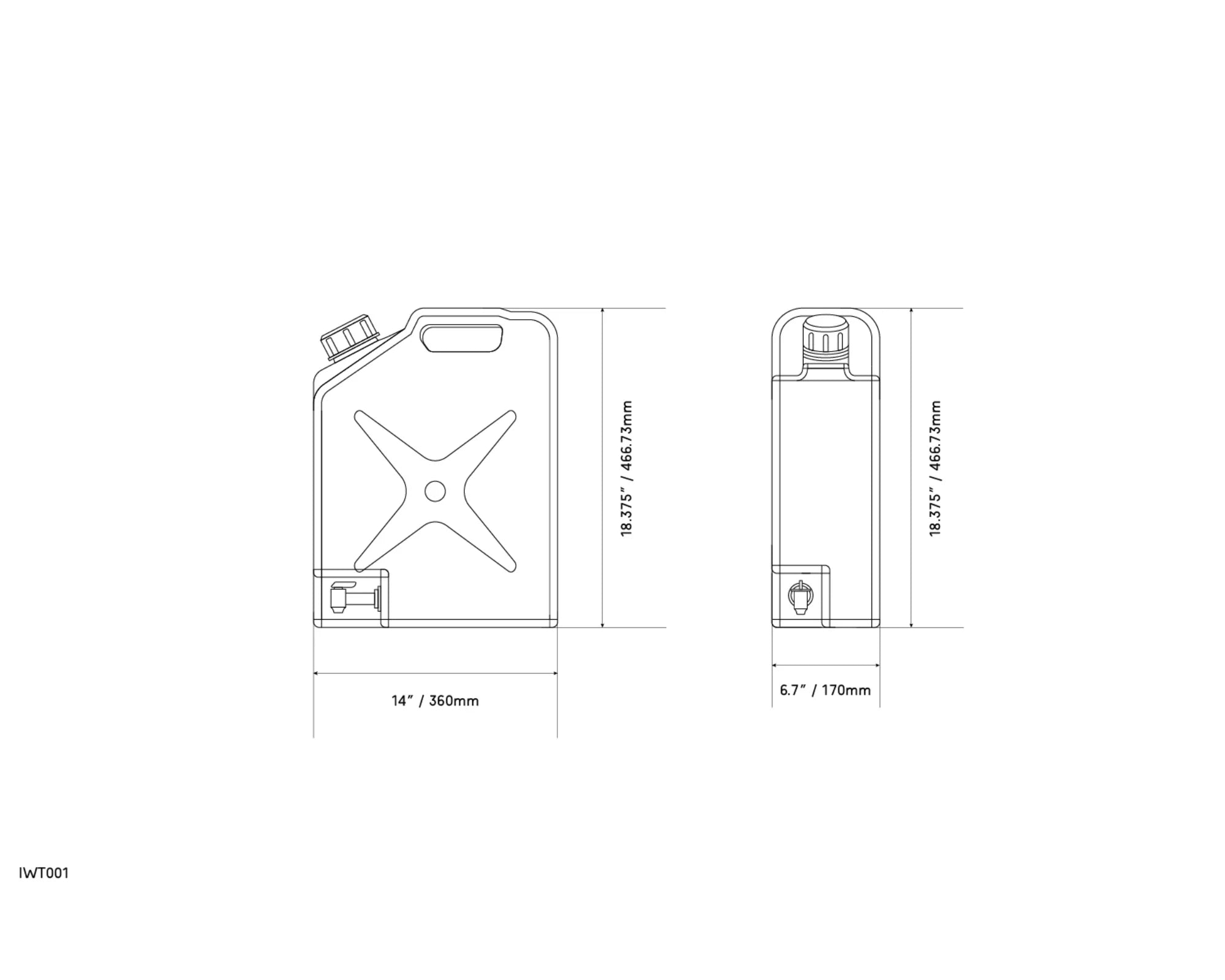 Iron Man - 20L Plastic Jerry Can Water Tank - 5 Gal