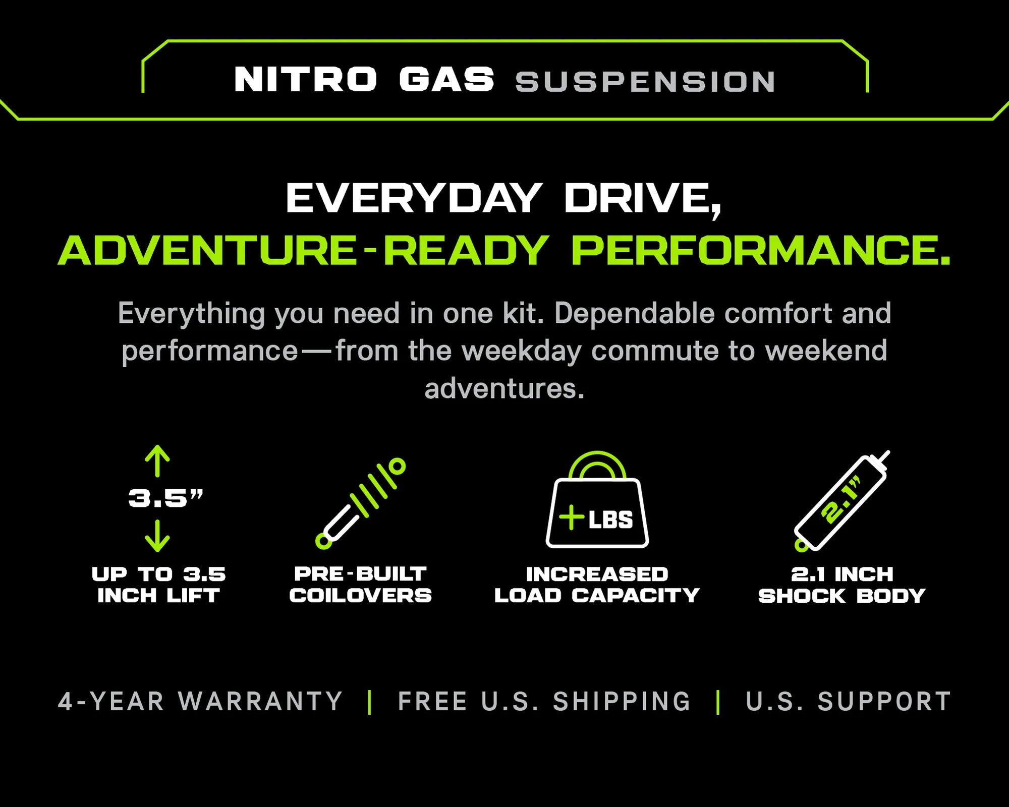 Iron Man - Nitro Gas Suspension 2-3"Lift Kit - Toyota 4Runner 2010-2024