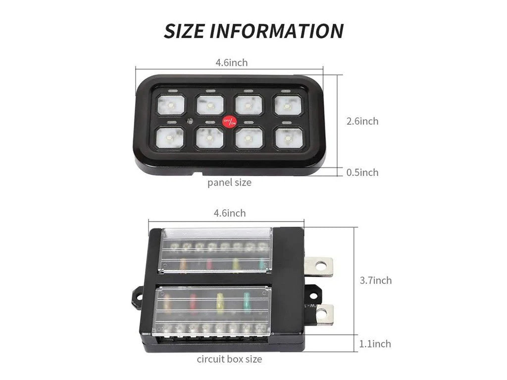 Cali Raised - Vehicle Accessory 8 Switch Control System (Blue Backlighting)