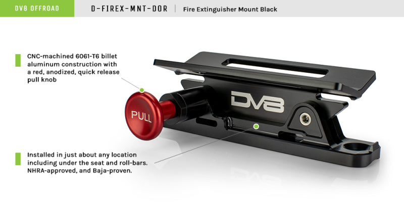 DV8 Off Road - Universal Fire Extinguisher Mount | Black