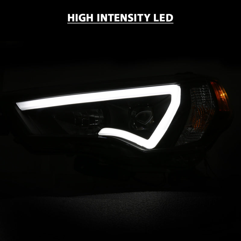 ANZO - Plank Style Projector Headlights Black w/ Amber - Toyota 4Runner 2014-2024