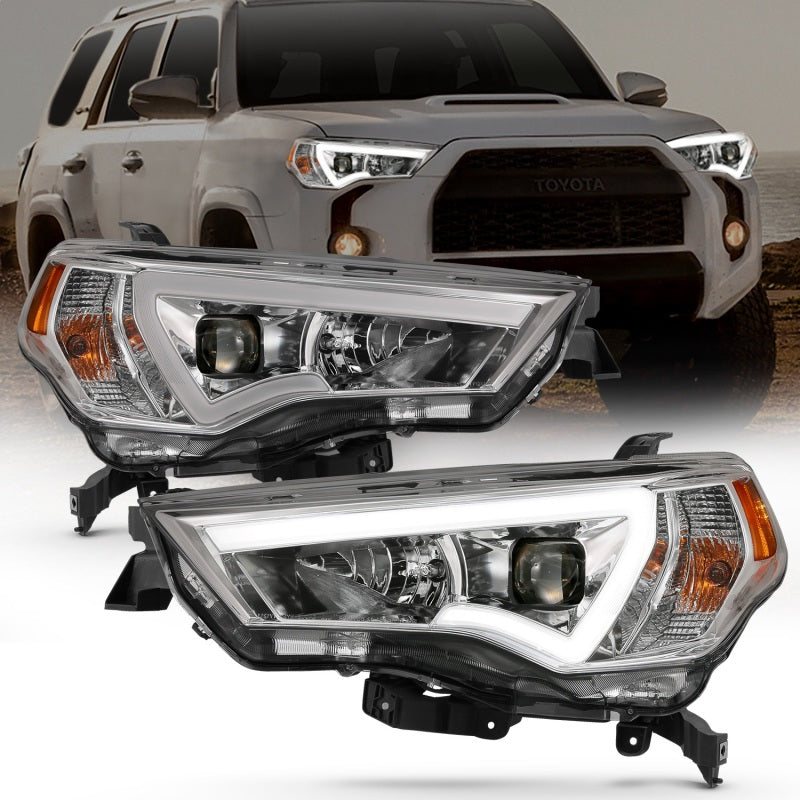 ANZO - PROJECTOR PLANK STYLE HEADLIGHTS CHROME (HALOGEN MODELS ONLY) - Toyota 4Runner 2014 -2024