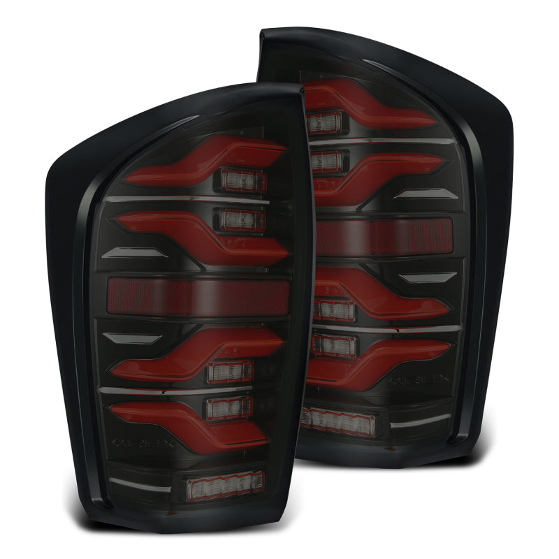AlphaRex - LUXX Series LED Tail Lights Black Red - Toyota Tacoma 2016-2023