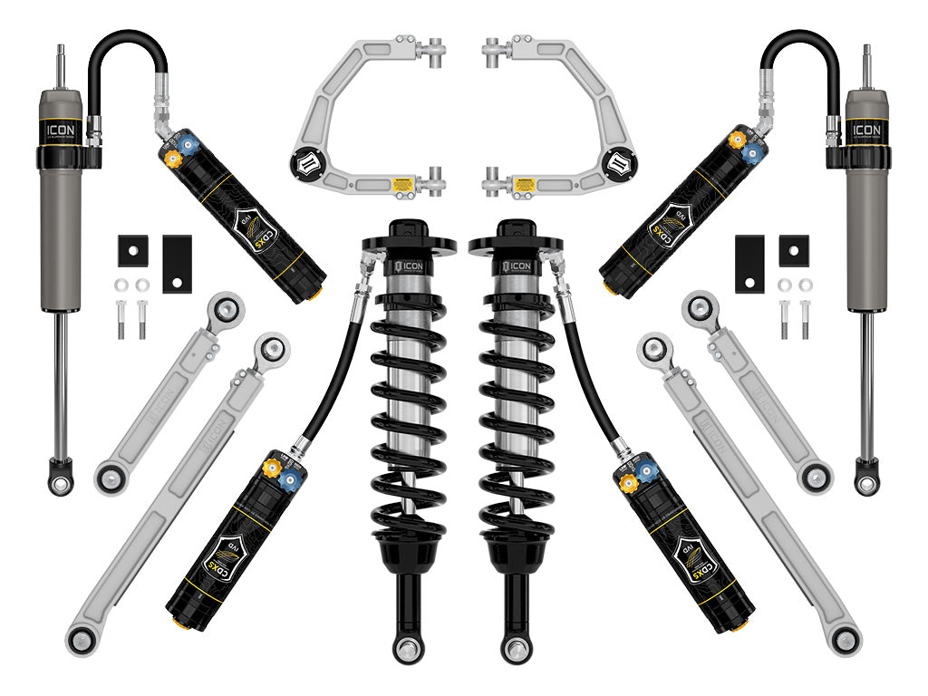ICON Stage 10 CDXS 2.5-inch suspension system with billet control arms for Toyota Tundra