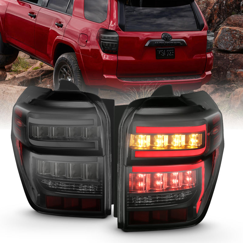 ANZO - T.L Black Housing Smoke Lens Red Light Bar W/Sequential - Toyota 4Runner 2010-2024