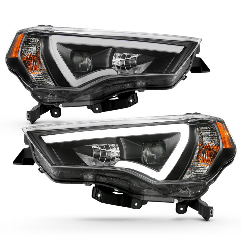 ANZO - Plank Style Projector Headlights Black w/ Amber - Toyota 4Runner 2014-2024