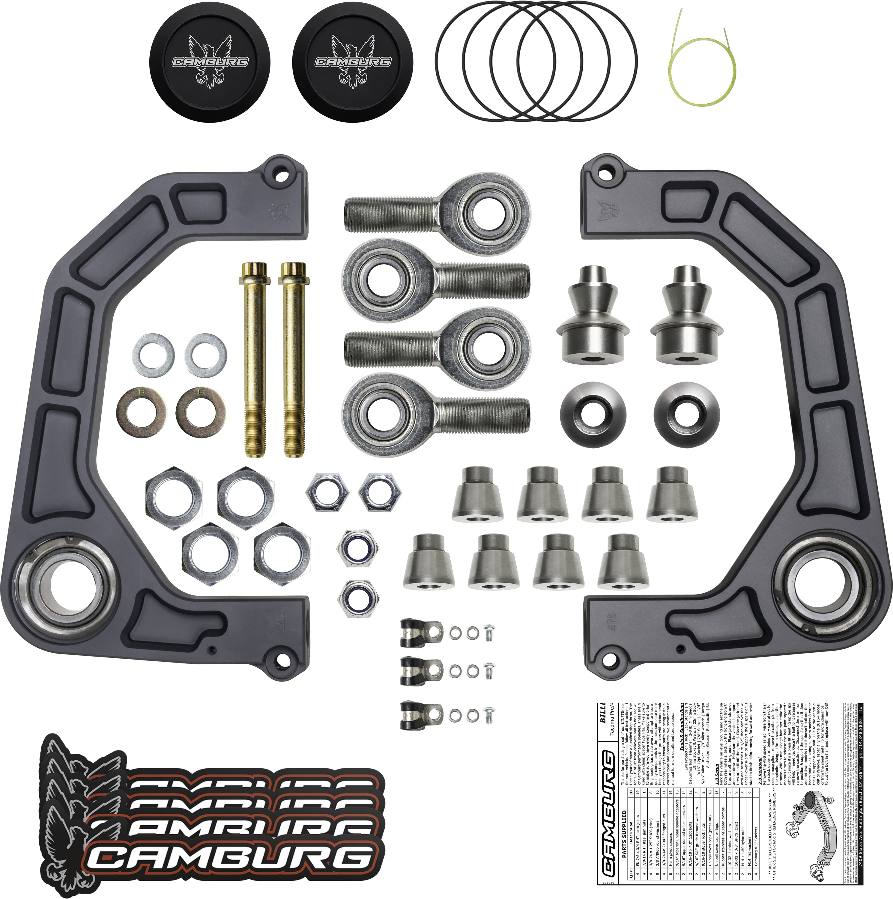 Camburg - KINETIK Series Suspension Control Arm Kit - Toyota 4Rnner 2010-2024