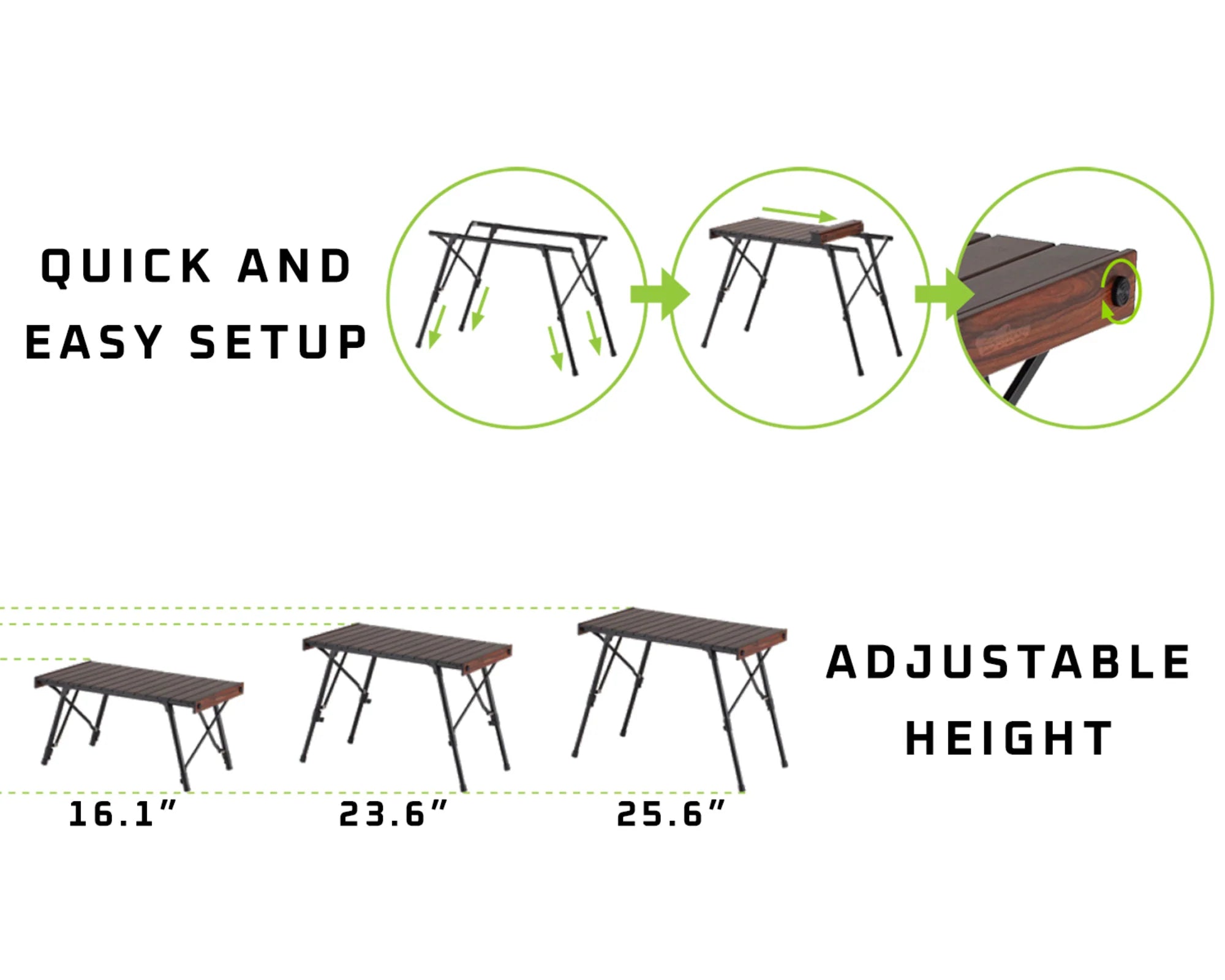 Iron Man - Quick Fold Aluminum Camp Table