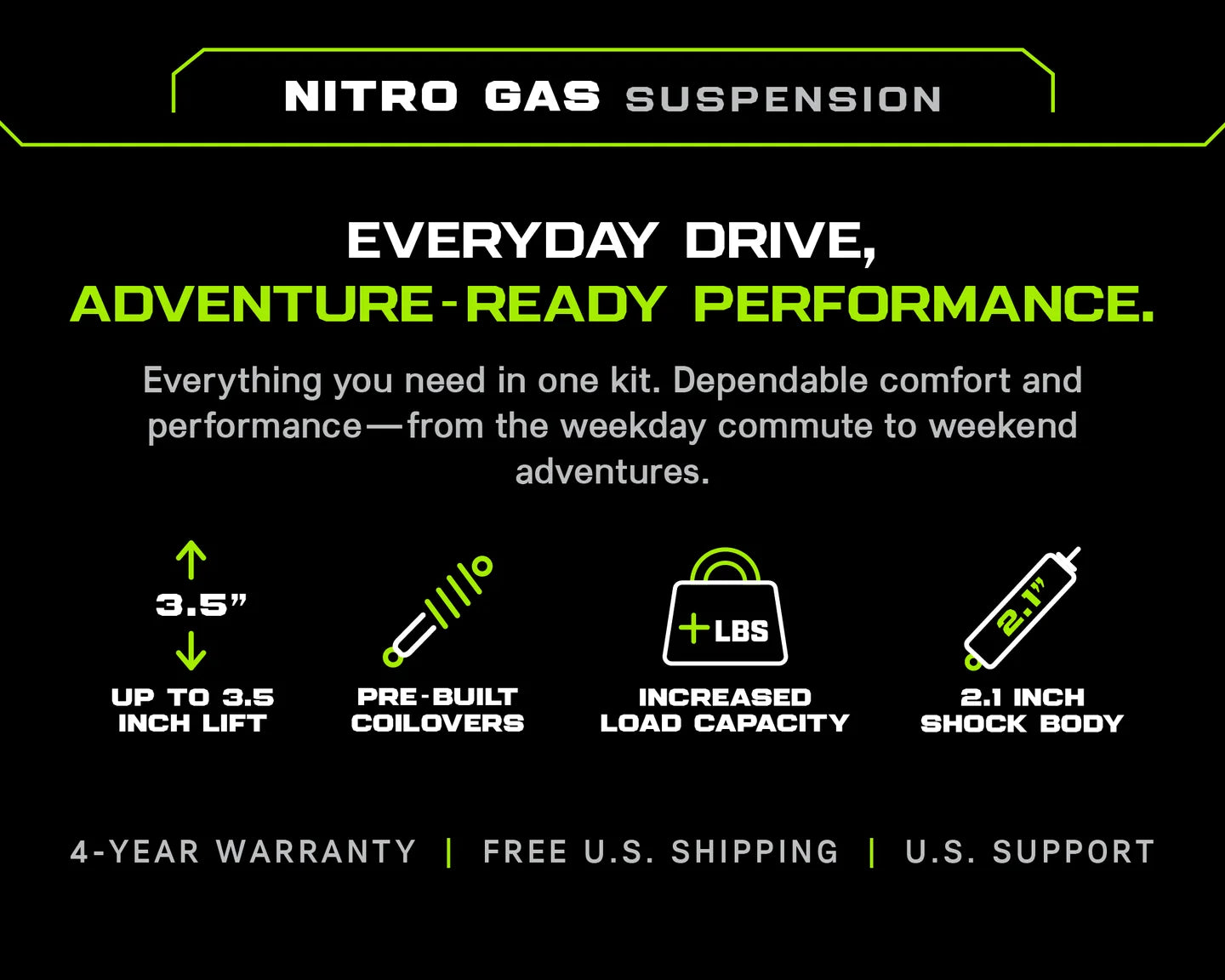 yotalift - 2-3" Nitro Gas Suspension Lift Kit for Toyota Tundra (2022+)