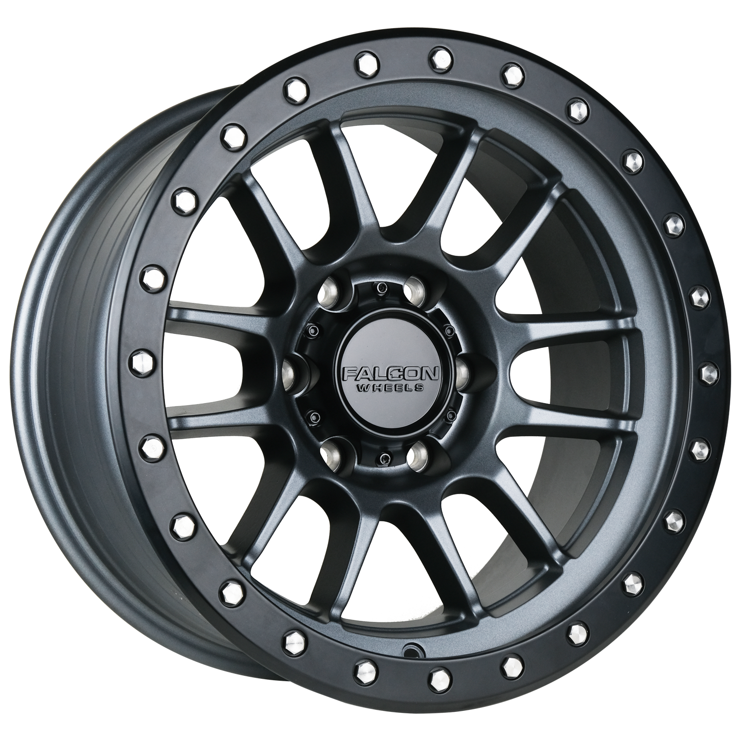 T7 - Matte Gunmetal 17x9 - Premium Wheels from Falcon Off-Road Wheels - Just $295! Shop now at Falcon Off-Road Wheels 