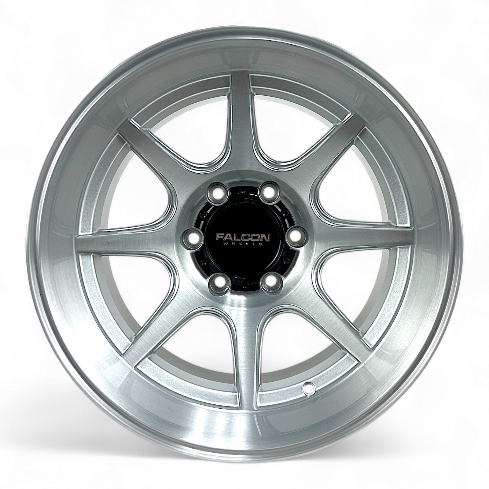 T8 "Seeker"- Silver Brush Face - Premium Wheels from Falcon Off-Road Wheels - Just $295! Shop now at Falcon Off-Road Wheels 