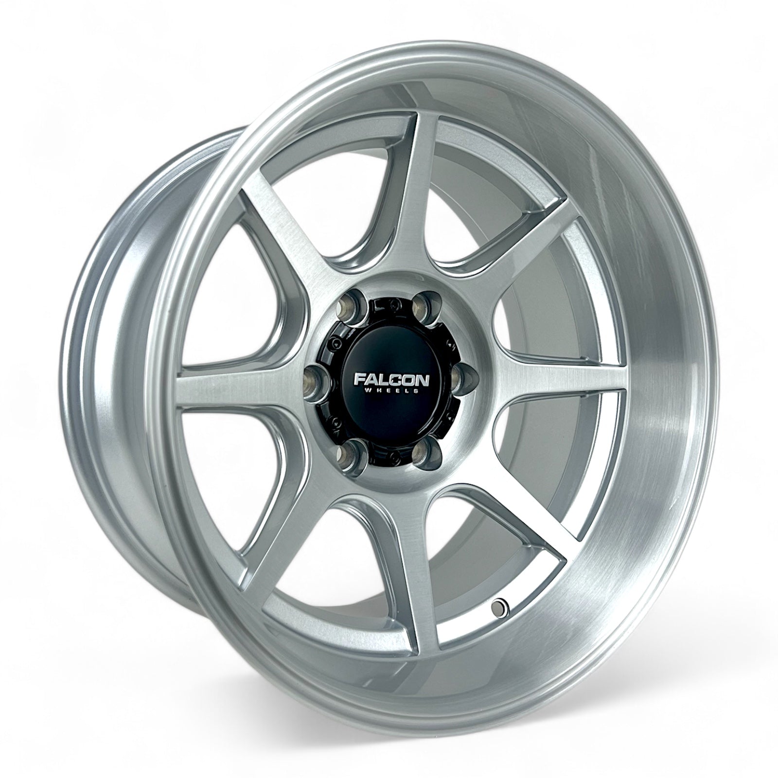 T8 "Seeker"- Silver Brush Face - Premium Wheels from Falcon Off-Road Wheels - Just $295! Shop now at Falcon Off-Road Wheels 