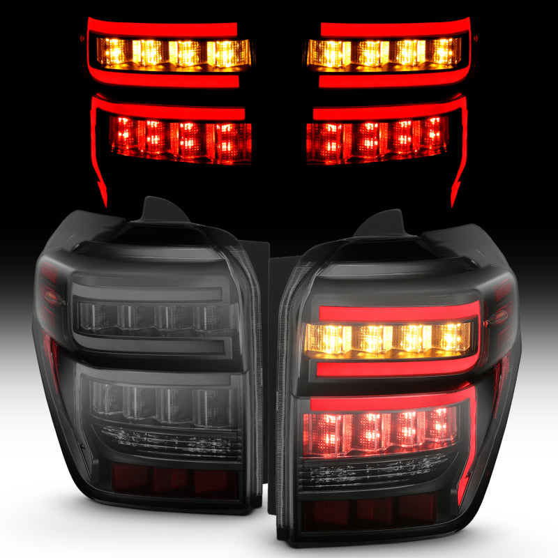ANZO - T.L Black Housing Smoke Lens Red Light Bar W/Sequential - Toyota 4Runner 2010-2024